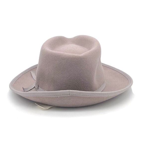 NWT Anthropologie Taupe Wool Fedora Hat Grosgrain Band Wide Brim One Size Womens main image 14